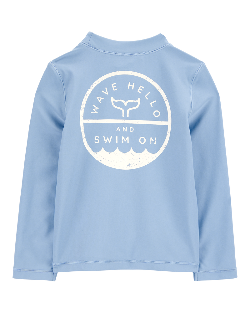 Toddler Whale Long Sleeve Rashguard - Blue, image 2 of 5 slides