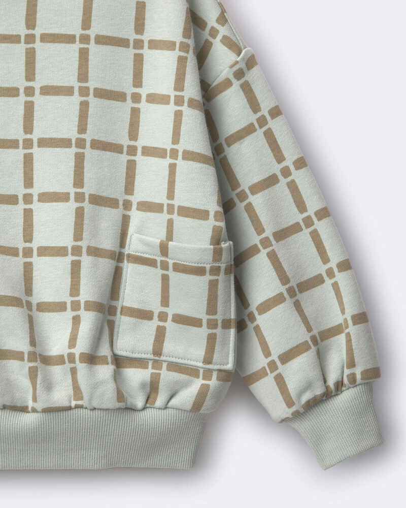 Toddler Otter Sweatshirt&trade; with Pockets in Checkered Print - Light Blue, image 6 of 6 slides