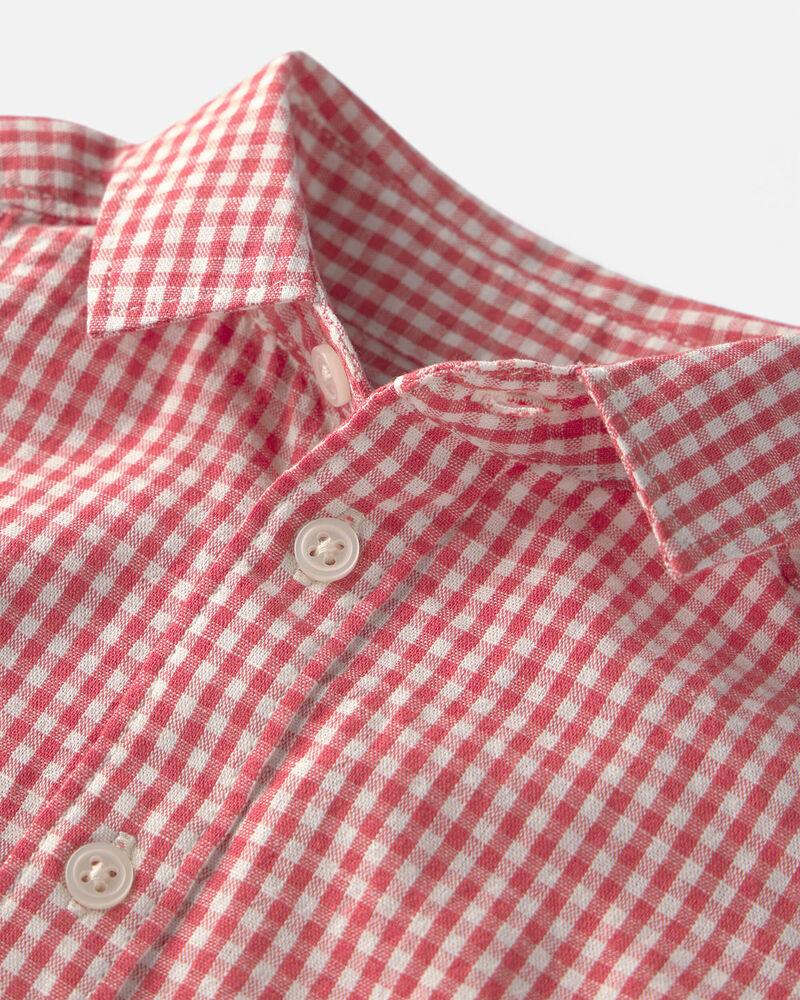 Baby Boy 2-Piece Gingham Set Made with Organic Cotton, image 7 of 8 slides