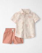 Toddler Boy 2-Piece Shorts Set Made with Organic Cotton in Citrus, image 1 of 7 slides