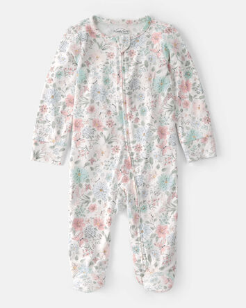 Baby Girl Butterfly Garden 2-Way Zip PurelySoft Sleeper Pyjama, 