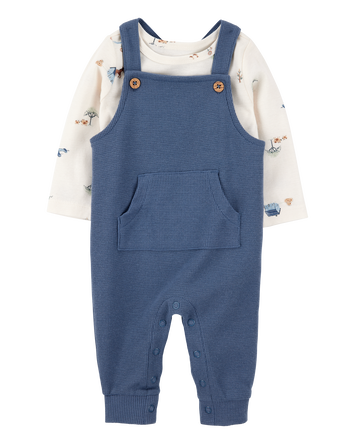 Baby 2-Piece Long-Sleeve Tee & Thermal Coverall Set, 