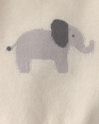 Baby 2-Piece Elephant Short-Sleeve Sweater Top & Short Set - Cream, image 2 of 3 slides