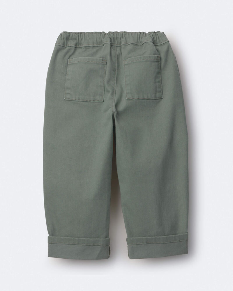 Toddler Girl Ric-Rack Cuffed Barrel Pant - Olive, image 5 of 6 slides