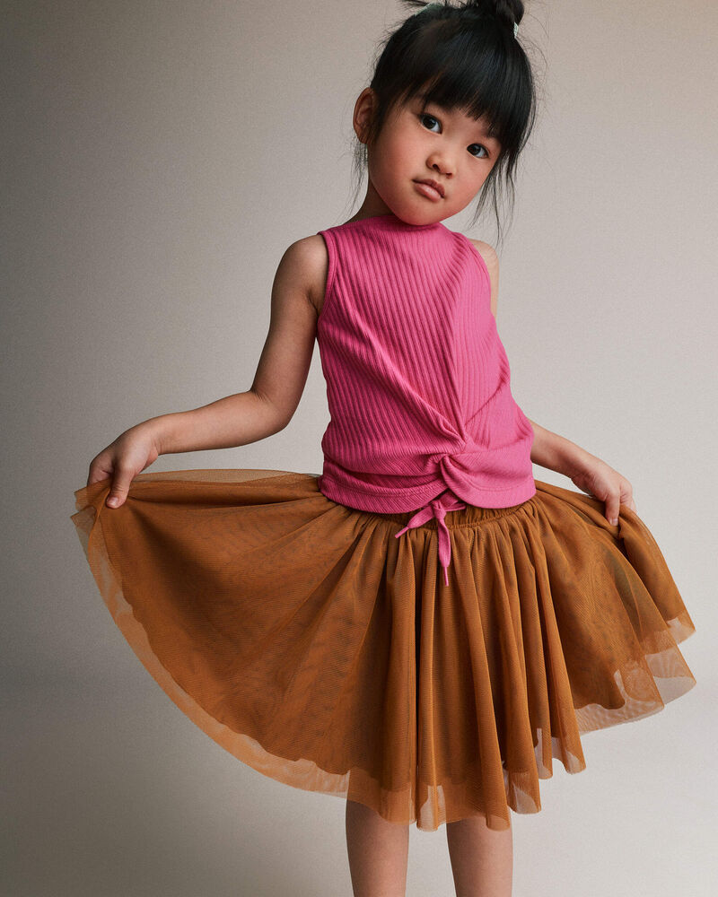 Toddler Girl Avenue Twirl&trade; Mini Skirt with Tulle - Golden Yellow, image 1 of 5 slides
