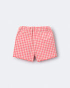 Tout-petit fille - Short festonn&eacute; &agrave; motif guingan - Orange, image 6 sur 7 diapositives