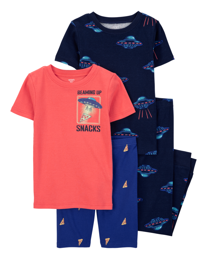 Kid 4-Piece Space 100% Snug Fit Cotton Pyjamas, image 1 of 4 slides