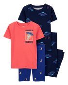 Kid 4-Piece Space 100% Snug Fit Cotton Pyjamas, image 1 of 4 slides