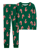 Kid 2-Piece Christmas Candy Cane 100% Snug Fit Cotton Pyjamas, image 1 of 3 slides