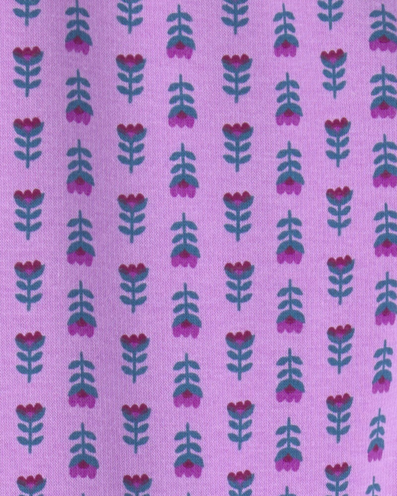 Filles - Legging extensible en molleton &agrave; motif floral &ndash; Mauve, image 4 sur 4 diapositives
