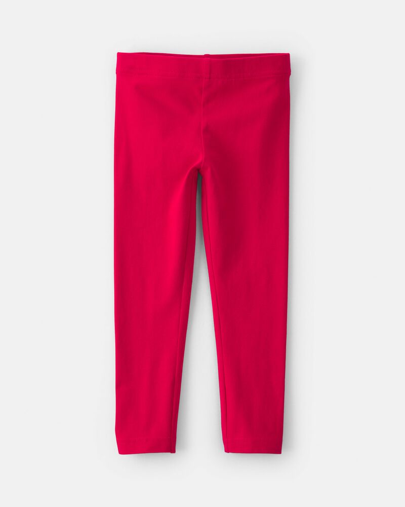 Toute-petite fille - Legging extensible &agrave; enfiler en coton &ndash; Rouge, image 1 sur 3 diapositives
