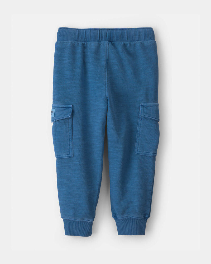 Toddler Boy French Terry  Cargo Knit Joggers - Blue, image 2 of 5 slides