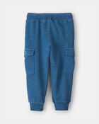 Toddler Boy French Terry  Cargo Knit Joggers - Blue, image 2 of 5 slides