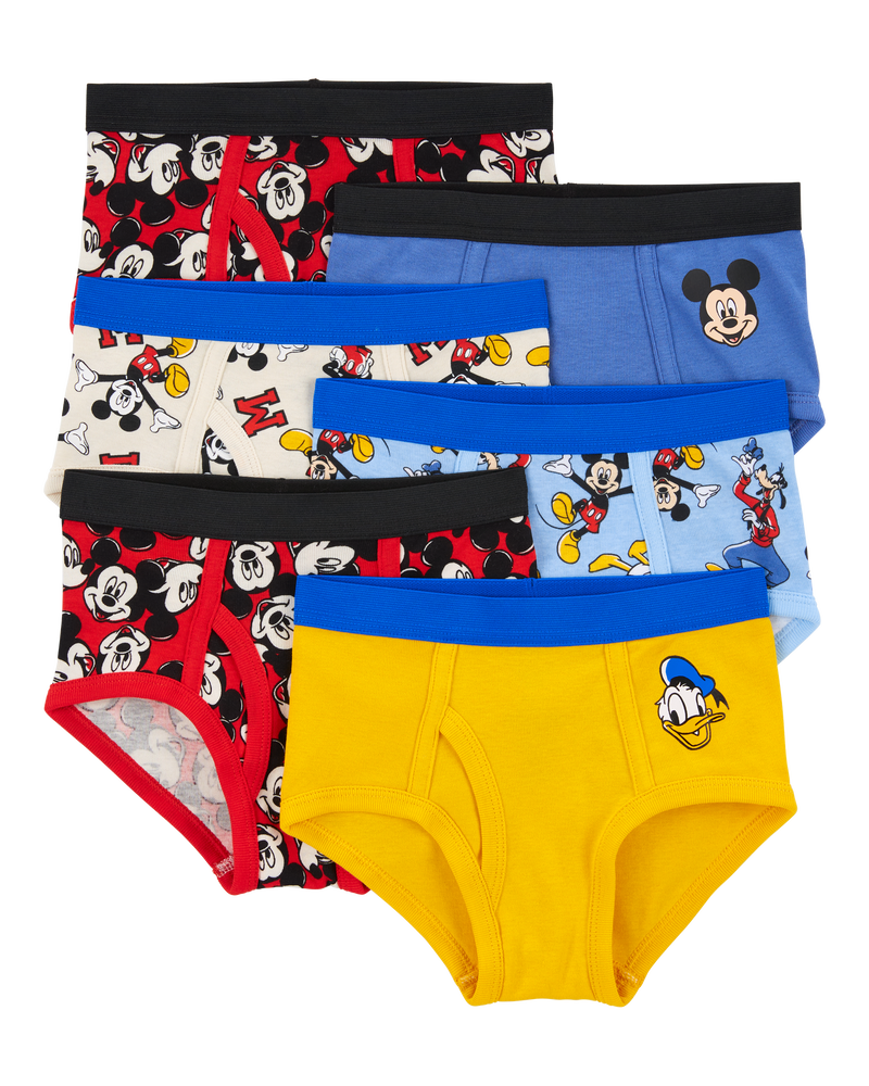 Toddler 6-Pack Mickey Mouse Cotton Briefs Underwear, image 1 of 2 slides