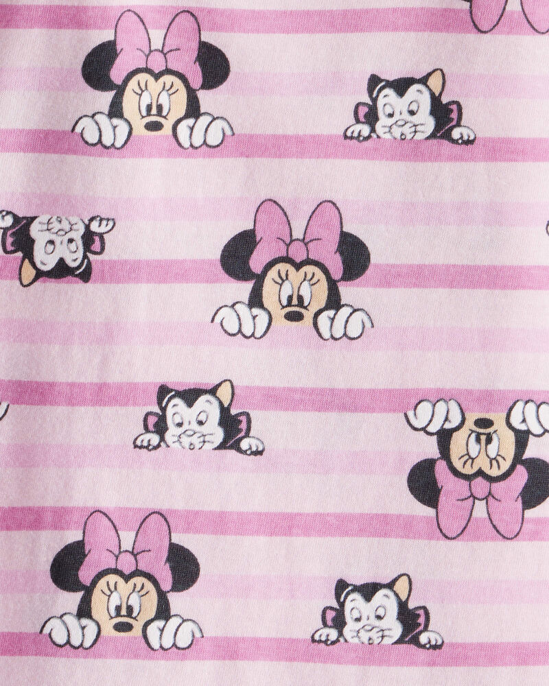 Toddler Girl Striped Minnie Short Sleeve Graphic Tee - Pink, image 2 of 2 slides