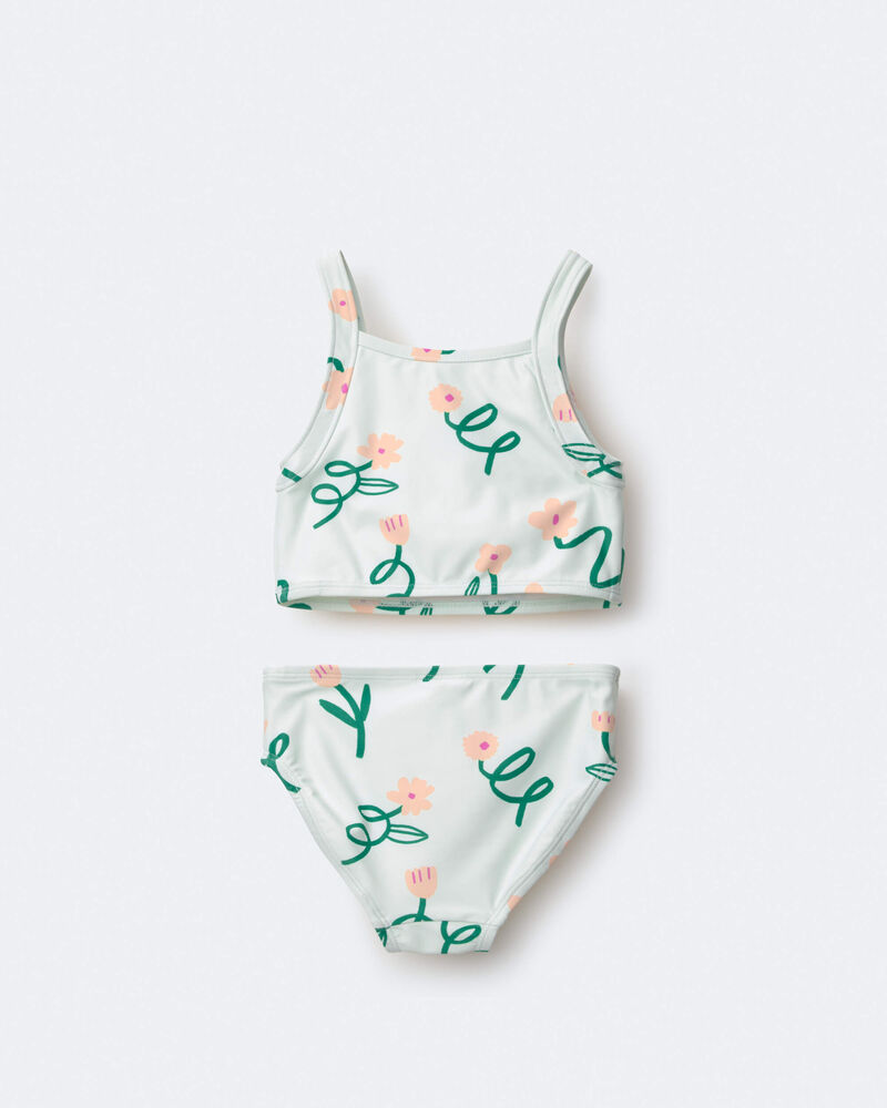 Toddler Girl Tankini in Floral Print - Light Green, image 5 of 7 slides