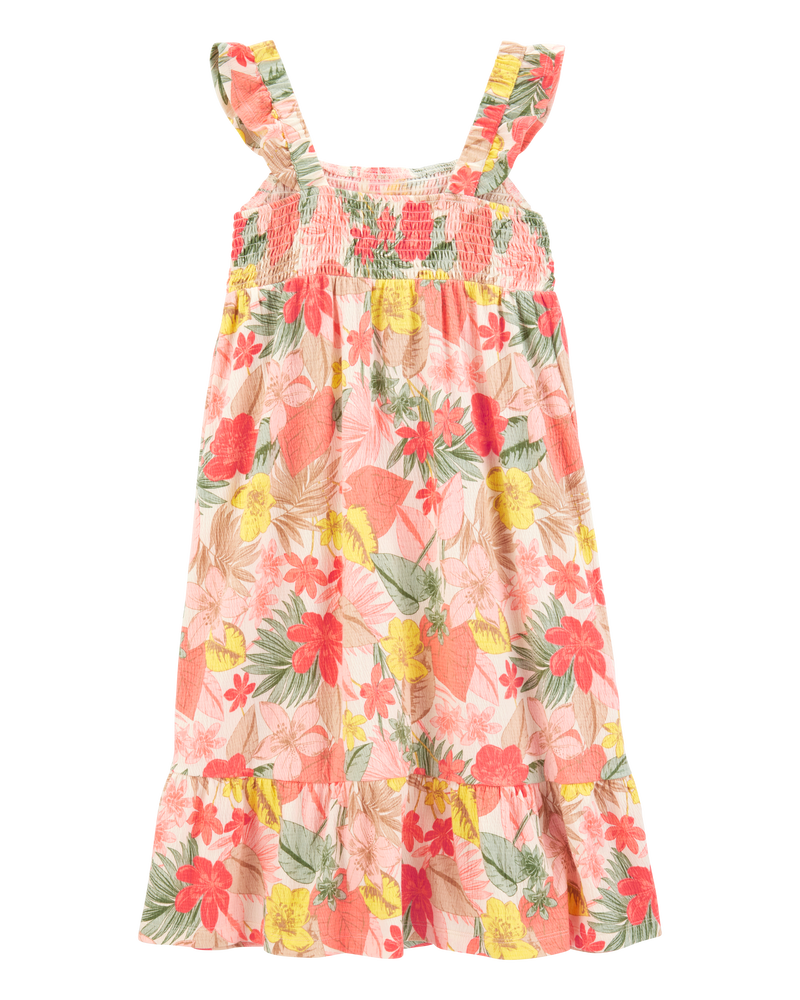 Enfant Robe midi à fleurs et smocks , image 2 sur 4 diapositives