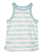 Kid Striped Ribbed Tank Top - Green, image 1 of 3 slides