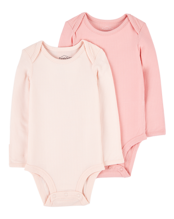 Baby 2-Pack Long-Sleeve PurelySoft Bodysuits, 