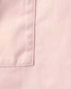 Toddler Girl Twill Button-Up Utility Dress - Pink, image 3 of 4 slides