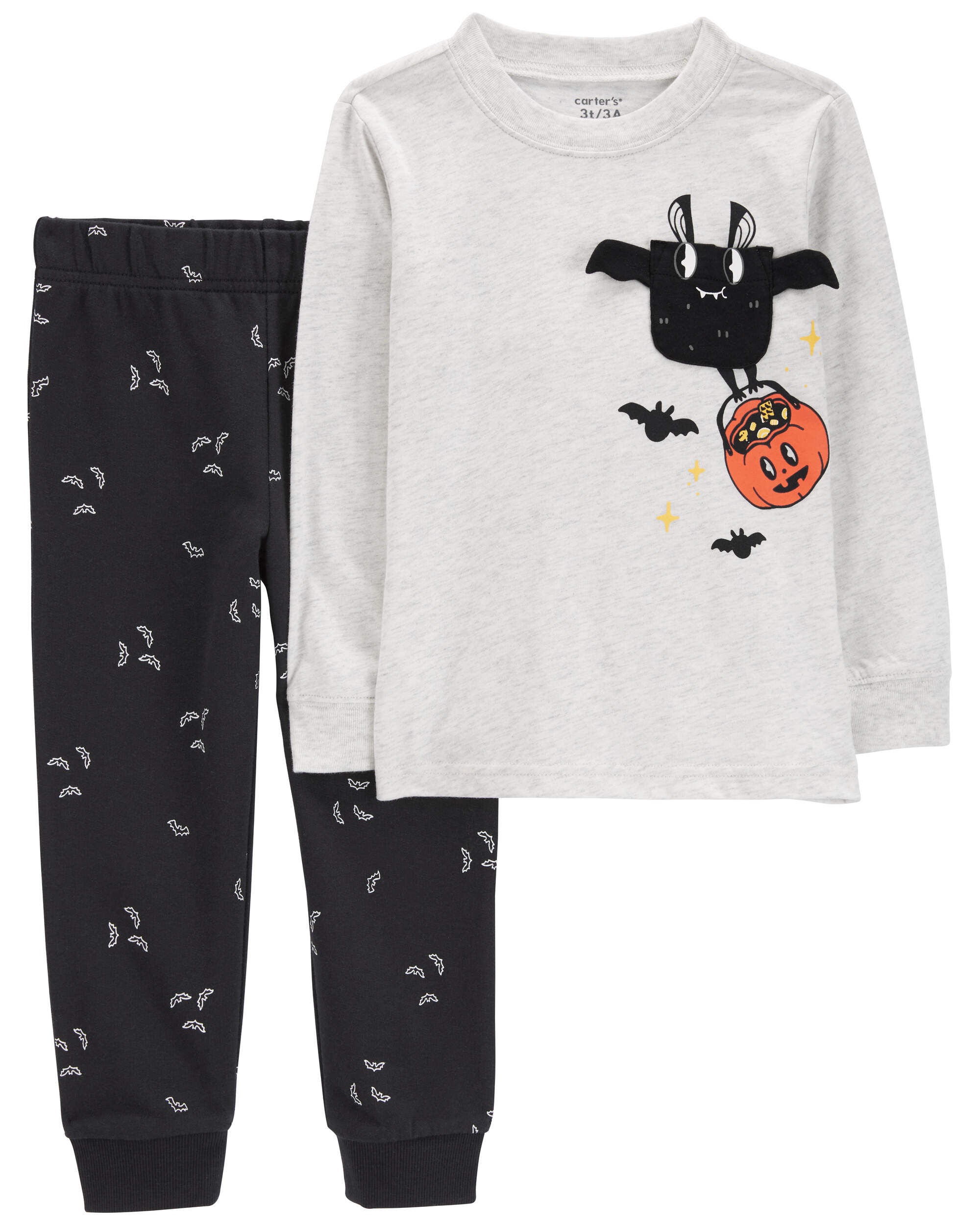 Baby 2 Piece Halloween Bat Tee Jogger Set