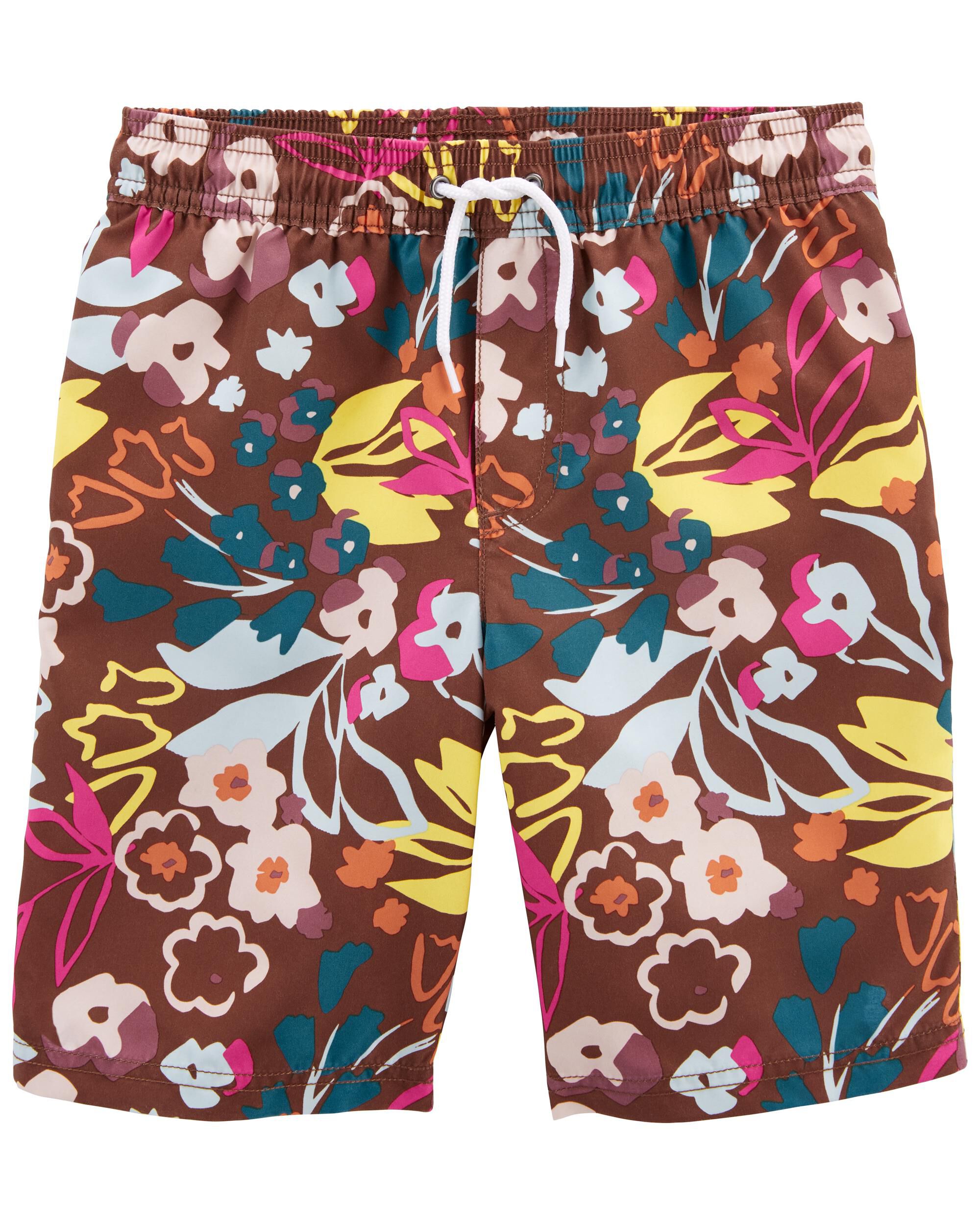 Floral sales swim trunks