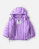Toddler Girl Midweight Packable Puffer - Purple, image 2 of 4 slides