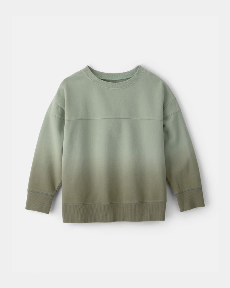Boys Ombre French Terry Pullover Sweatshirt - Green, image 1 of 3 slides