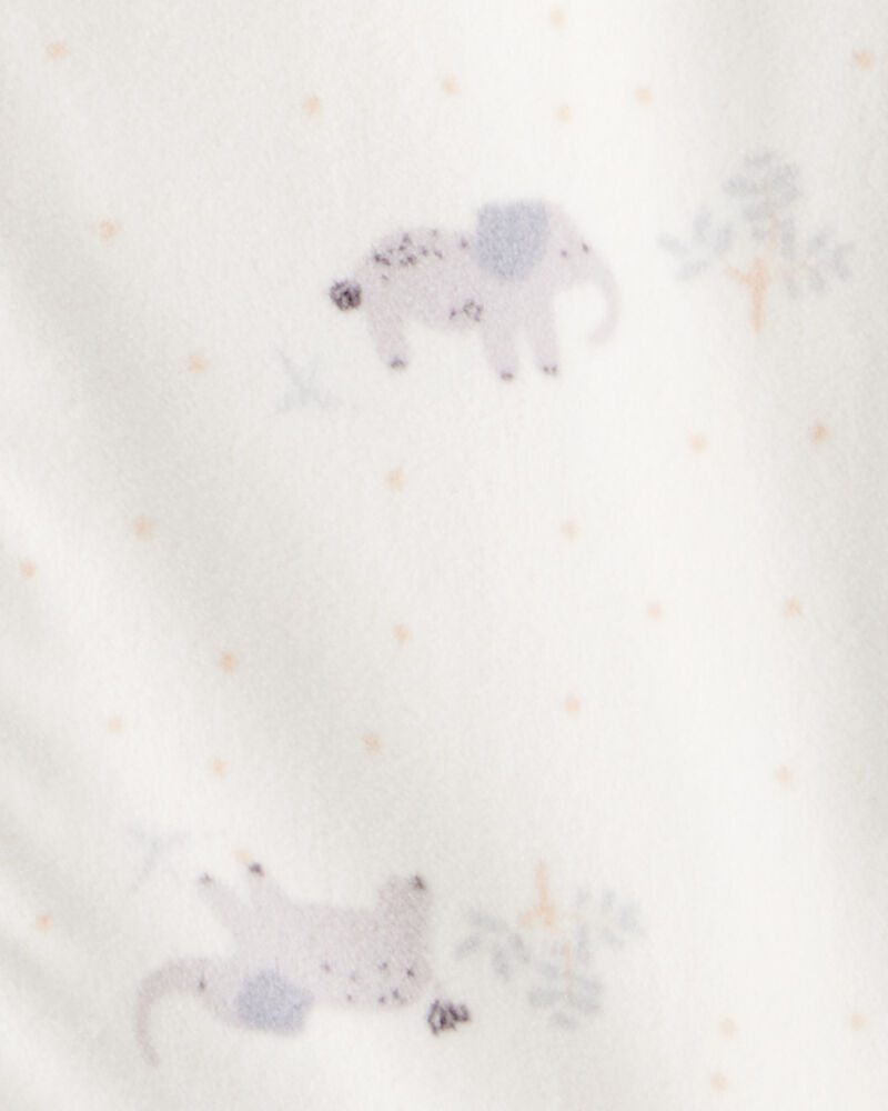 Baby Boy Elephant Fleece Loose Fit Wearable Blanket - Cream, image 3 of 4 slides