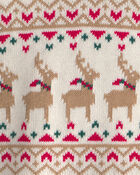 Baby Girl 2-Piece Reindeer Fair Isle Long-Sleeve Top & Pant Set - Red/Cream, image 3 of 5 slides