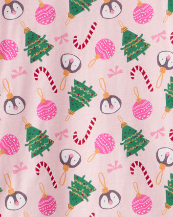 Adultes Pyjama 2 pièces en coton à manches longues avec imprimé de Noël – Rose, 