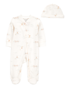 Baby Boy 2-Piece 2-Way Zip Sleeper & Cap Set, image 1 of 3 slides