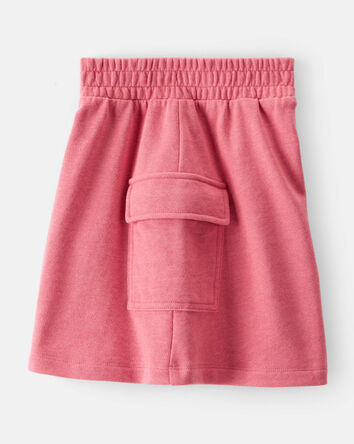 Girls French Terry Cargo Skort - Pink, 