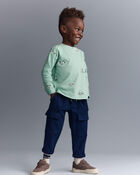 Toddler Boy Emotions Long Sleeve Relaxed Graphic Tee - Green, image 3 of 6 slides