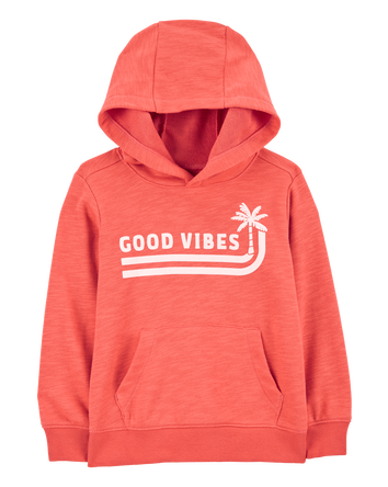 Toddler Palm Tree Cotton Blend Hoodie - Orange, 