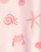 Toddler Girl Shell 100% Cotton Snug Fit 1-Piece Pyjama - Pink, image 3 of 4 slides