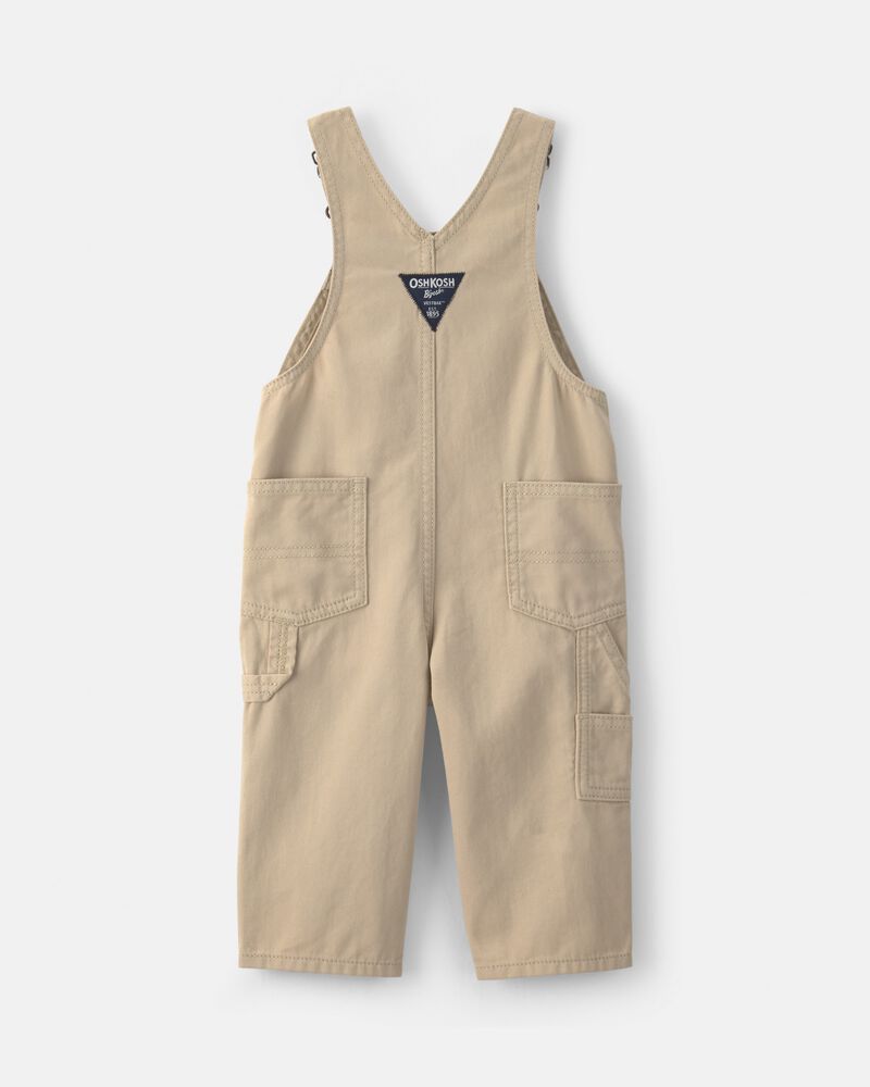 Baby Train Overalls - Khaki, image 2 of 4 slides