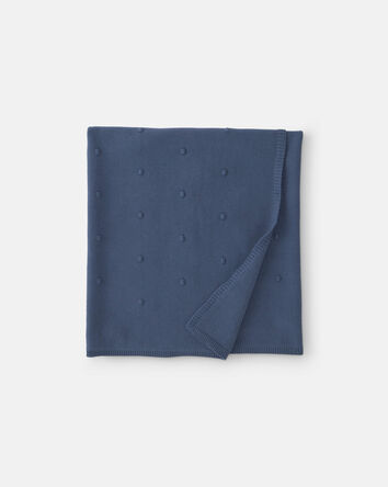 Baby Boy Knit Dot Blanket - Navy, 