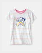 Girls Hello Kitty&reg; Striped Graphic Tee - White, image 1 of 2 slides