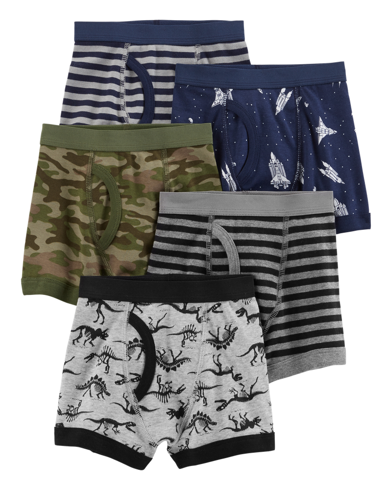 Boys 5-Pack Cotton Boxer Briefs, image 1 of 2 slides
