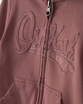 Toddler OshKosh Logo Hooded Zip-Up Jacket - Brown, 