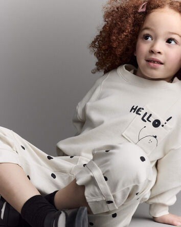 Toddler 'Hello!' Pullover Sweatshirt - Cream, 