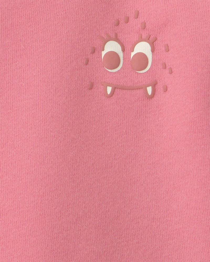 B&eacute;b&eacute; fille - Chandail en molleton douillet &agrave; motif de monstre &ndash; Rose, image 3 sur 4 diapositives