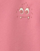 B&eacute;b&eacute; fille - Chandail en molleton douillet &agrave; motif de monstre &ndash; Rose, image 3 sur 4 diapositives
