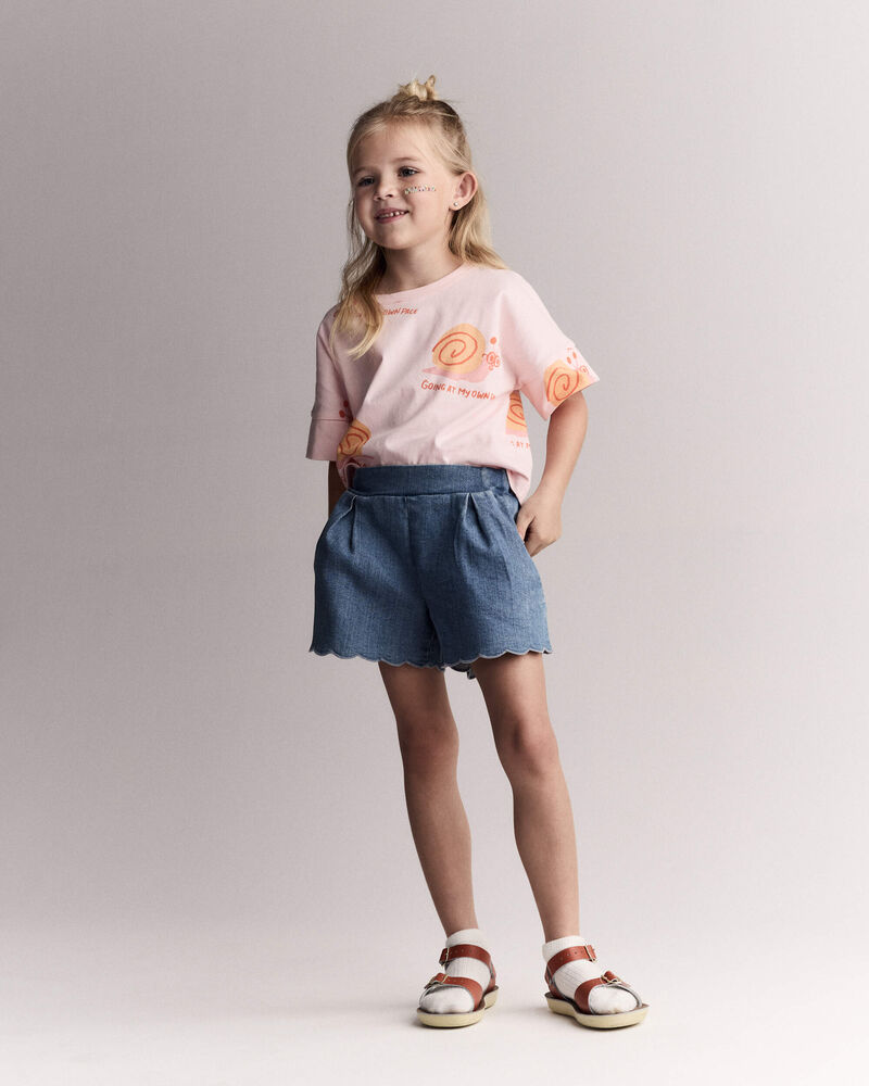 Tout-petit fille - T-shirt &agrave; coupe asym&eacute;trique &agrave; manches chauve-souris, escargot &laquo;My Own Pace&raquo; - Ros&eacute;, image 3 sur 6 diapositives