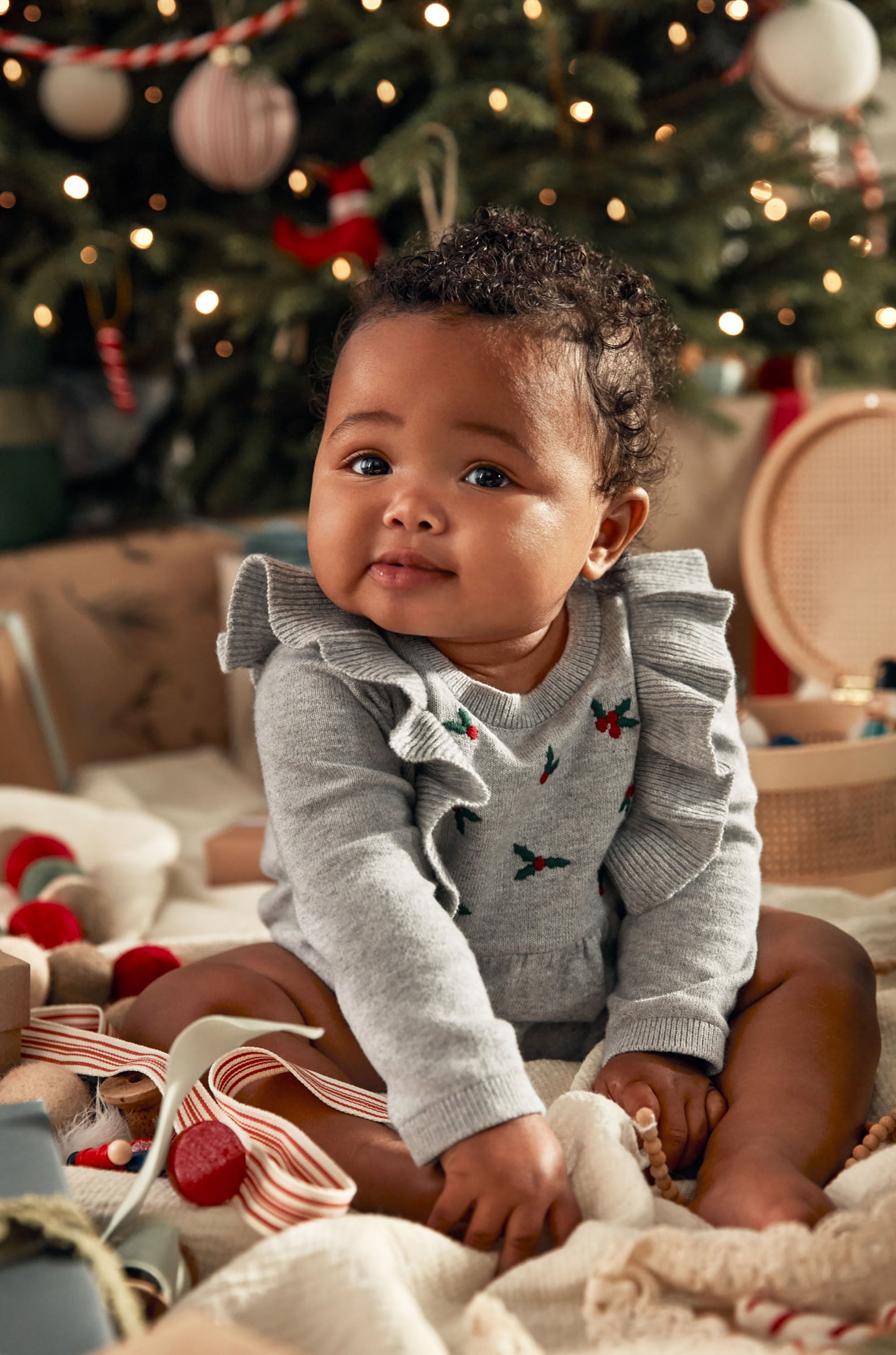 Baby 2 Piece Sweater Knit Holly Bodysuit and Tights Set