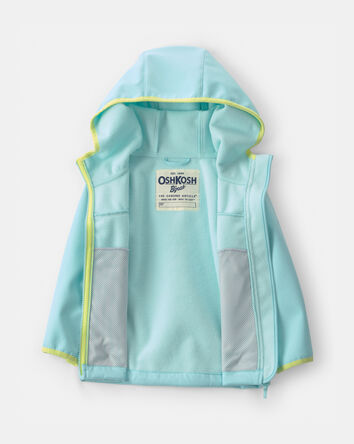 Toddler Girl Water-Activated Rain jacket- Azure, 