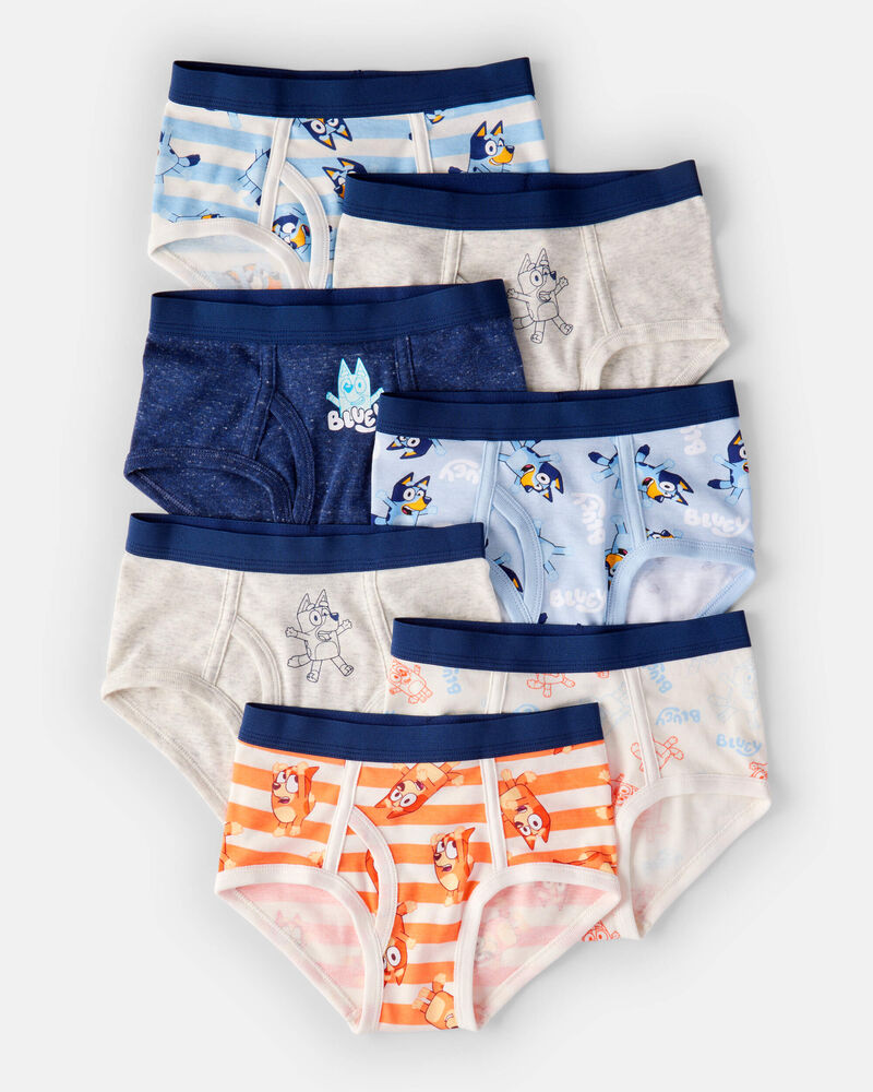 Toddler Boy 7-Pack Bluey Cotton Briefs Underwear, image 1 of 2 slides