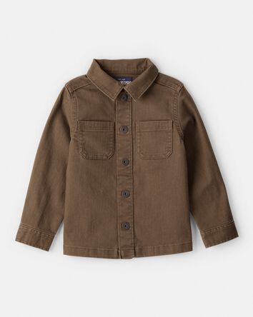 Toddler Boy Long-Sleeve Button-Down Shirt - Brown, 