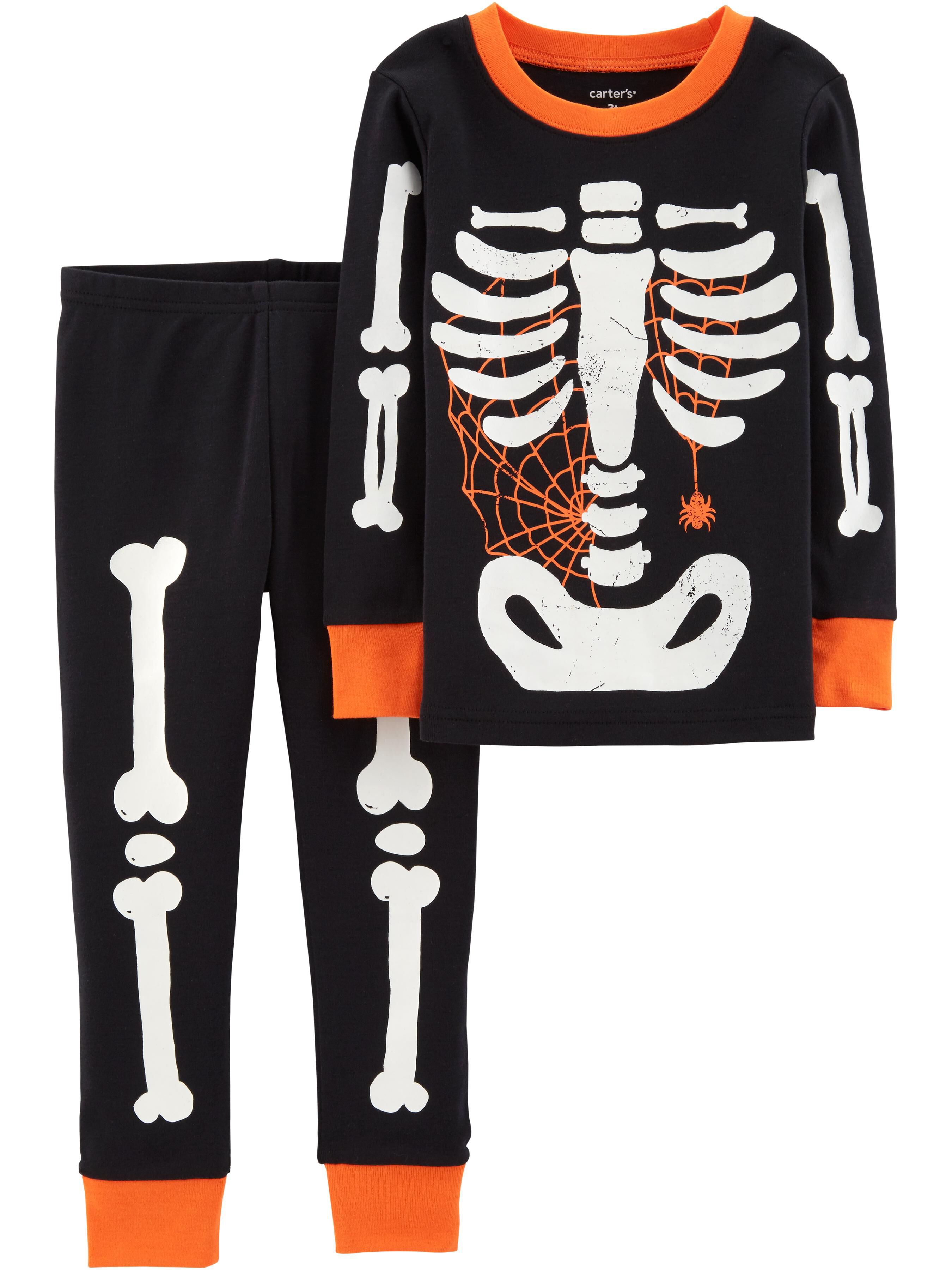2-Piece Set Halloween Baby Girls Skeleton Cotton Pajamas